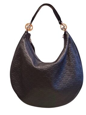 Gucci Guccissima monogram embossed shoulder bag black